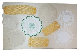 Doily Doilies Table Top Protectors Crochet Thread 9 Assorted Pieces Colo... - $11.51