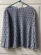 Max Studio Womens Size Small Floral Round Neck Long Sleeved Pullover Boho Top - £10.43 GBP