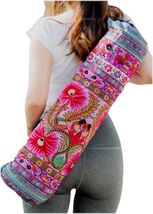 Yoga Mat Dogma Tapestry Embroidery Carrier Bag Colorful Adjustable BNWOT... - €23,72 EUR