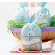 100 Wilton 4&quot; x 9.5&quot; x 2&quot; Cellophane Happy Easter Bunny Party Treat Favor Bags - £7.98 GBP