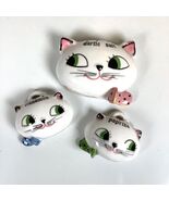 Set 3 Holt Howard Cozy Kitten Cinnamon Cat Spice Shaker 1959 Wall Plaque... - €141,69 EUR
