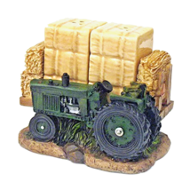 Green Tractor Hay Bales Salt Pepper Shakers Chesapeake Bay Polyresin Cou... - $16.97