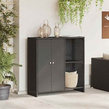  Storage Cabinet Black 39.4 x 14.2 x 40.2 in Rattan - $273.49
