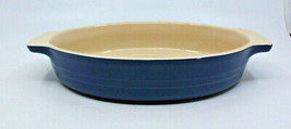 Le Creuset Stoneware Dark Blue Oval Casserole Baking Dish Handle11.5&quot; Wide  - £51.50 GBP