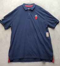 Ecko Unltd. Polo Shirt Men 3XL Navy Cotton Beer Pong Short Sleeve Slit Collared - £19.81 GBP