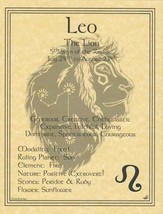 Leo (Zodiac) Parchment-Like Page for Book of Shadows Page, Altar! - £1.37 GBP