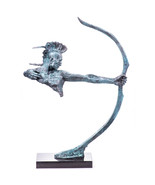 Modern Bronze Sculpture Of A Native American Archer With Green Patina - £769.78 GBP