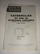 Caterpillar Cat 191 181 143 Hydraulic Controls Operation Manual - $19.88