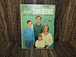 Vintage 1964 Knitting Pattern, Classic Sweaters, Coats &amp; Clark&#39;s Book No... - $13.85