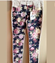 Vanilla Star Womens Floral Print Skinny Jeans Multicolor Sz 7 Nwt Spring Flowers - £27.73 GBP