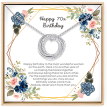 Birthday Gifts for Women Sterling Silver 70Th Birthday Necklace for Her - £45.57 GBP