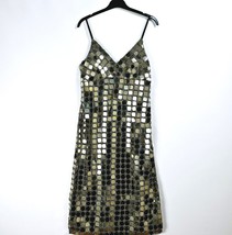 Anthropologie - NEW - V Neck Chainmail Sequin Midi Dress - Silver - Small - £158.45 GBP