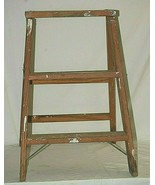 Vintage Primitive Wooden Folding Step Ladder Rustic Country Farmhouse Ga... - £70.10 GBP