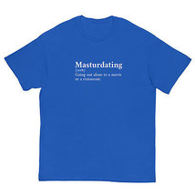 Men&#39;s classic Masturdating funny t shirt gift comic - £15.69 GBP+
