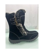 Journee Collection Women&#39;s Winter Boots Sherpa Lined Black Faux Suede Si... - £39.08 GBP