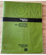 Operator&#39;s Manual John Deere 50V 60V 70V Chain Saws OM-M67288 Issue A7 - $8.90