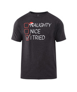 Men&#39;s Christmas Naughty Nice I Tried Black Graphic T-Shirt - $19.99