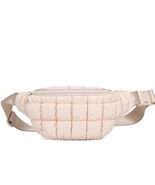 Resurgence Quilted Puffer Nylon Belt Bag Crossbody Sling Bag Cream - €42,12 EUR