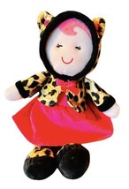 Baby Starters Girl Doll Cheetah Leopard Print Hood Bunny Ears Plush Stuffed 12” - $18.69
