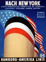 3479.Nach Hamburg New York ship cruises travel POSTER.American flag Art decor - £13.66 GBP+