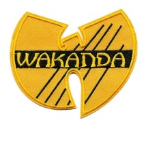 WAKANDA IRON ON PATCH 4&quot;  Black Panther Superhero Wu Tang Embroidered Ap... - $92.47 MXN
