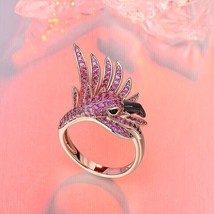 2Ct Round Pink Sapphire Lab Created Flamingo Engagement Ring 14K RoseGold Plated - £103.51 GBP