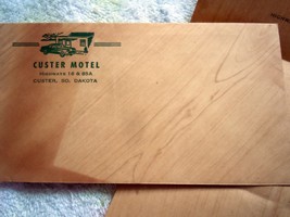 Vintage Custer Motel Custer South Dakota Stationary - £3.13 GBP