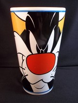 Looney Tunes tall tapered coffee mug Sylvester tan interior 1998 14 oz - £9.80 GBP