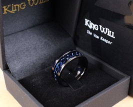 King Will Intertwine™ 8MM Stainless Steel Spinner Ring Men&#39;s Size 8.5 Fidget - £15.02 GBP