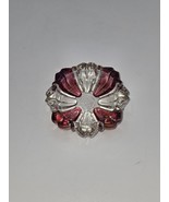 Cranberry Ruby Flash Glass Cigarette Ashtray Vintage 3.25&quot; - $435.85 MXN