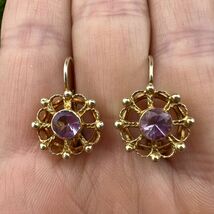 Vintage Filigree Gilt Sterling Silver 925 Women's Jewelry Earrings Stone... - $98.00