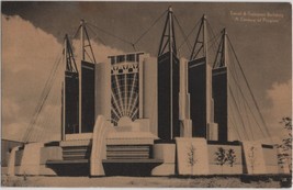 Chicago Worlds Fair 1933 Postcard Travel And Transport Building Postmarked 1933 - £7.24 GBP