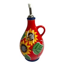 Gift Craft Ceramic Hand Painted Oil Dispenser with Sunflower Pattern Red... - £18.67 GBP