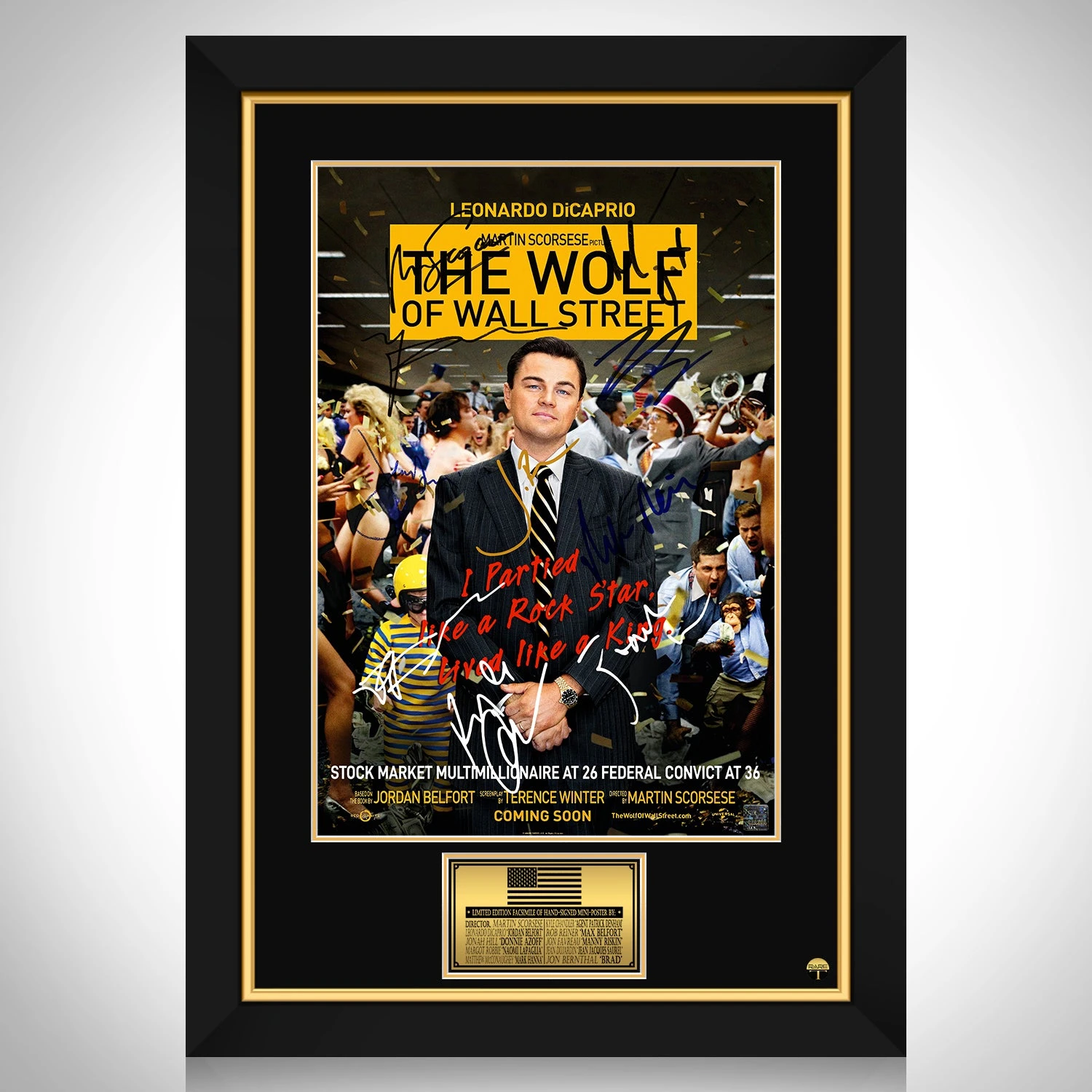 The Wolf of Wall Street Mini Poster Limited Signature Edition Custom Frame - £242.15 GBP