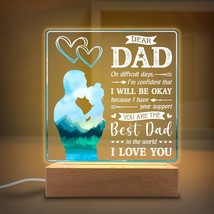 You Are Best Dad In The World Acrylic Night Light Gifts For Daddy On Fat... - $23.99