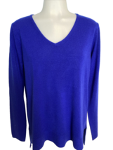 Marled Women&#39;s V-Neck Sweater Royal Blue Medium NWT - £15.12 GBP