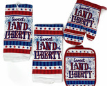 Sweet Land of Liberty Kitchen Dish Towels Potholder Oven Mitt Set, 4-Pack - $19.34