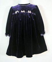 Good Lad of Philadelphia Purple Velour Dressy Holiday Party Dress White Lace 2T - £3.90 GBP