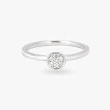 0.08 Ctw Round Cut Lab Created Diamond 14K White Gold Women&#39;s Engagement Ring - £219.02 GBP