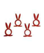 Easter Bunny Rabbit Ears Set of 4 Red Napkin Rings Holders USA PR202-RED-4 - $4.99
