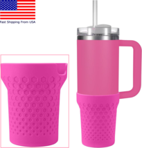 Hot Pink Boot Sleeve Cover Fit with Stanley H2.0 Quencher Adventure Tumbler 40Oz - £13.89 GBP