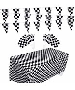 Checkered Flags Set, Race Car Flags Party Supplies Decorations Include 1... - £20.18 GBP