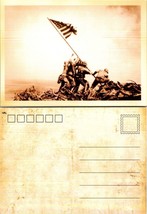 American Reprint Marines Raising Flag Iwo Jima Patriotic Soldiers Postcard - £7.39 GBP