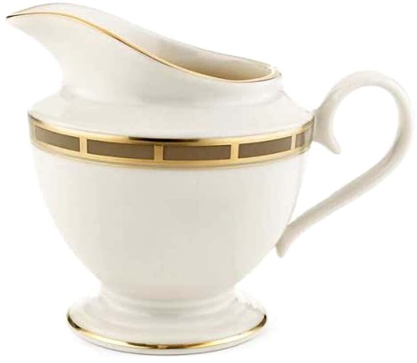 Lenox Desert Vista Footed Creamer Ivory/Gold Banded 8 oz. USA NEW No Box - $33.56