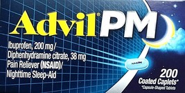 Advil PM Ibuprofen 200mg Pain Reliever &amp; Nighttime Sleep-Aid 200 Caplets... - $544.91 MXN