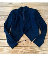 Alice + Olivia Women’s Open front Goat Leather jacket size S Black F10 - £61.60 GBP