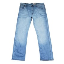 Wrangler Slim Straight Men&#39;s Size 40x30 Cotton Blend 5-Pocket Blue Denim... - £15.64 GBP