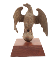 Majestic Brass Bald Eagle on Walnut Wood Base Patriotic Executive Gift - $32.71