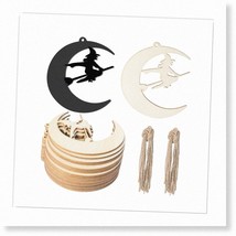 Celestial Crafts: Lunar Luminary DIY Kit - 20Pcs Unfinished Moon Wood Ornaments - $24.74