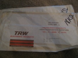 NEW Vintage TRW Resistors Mil Spec. LOT of 100  pn# MIL-R-39008  &quot;S&quot; Lev... - $18.99